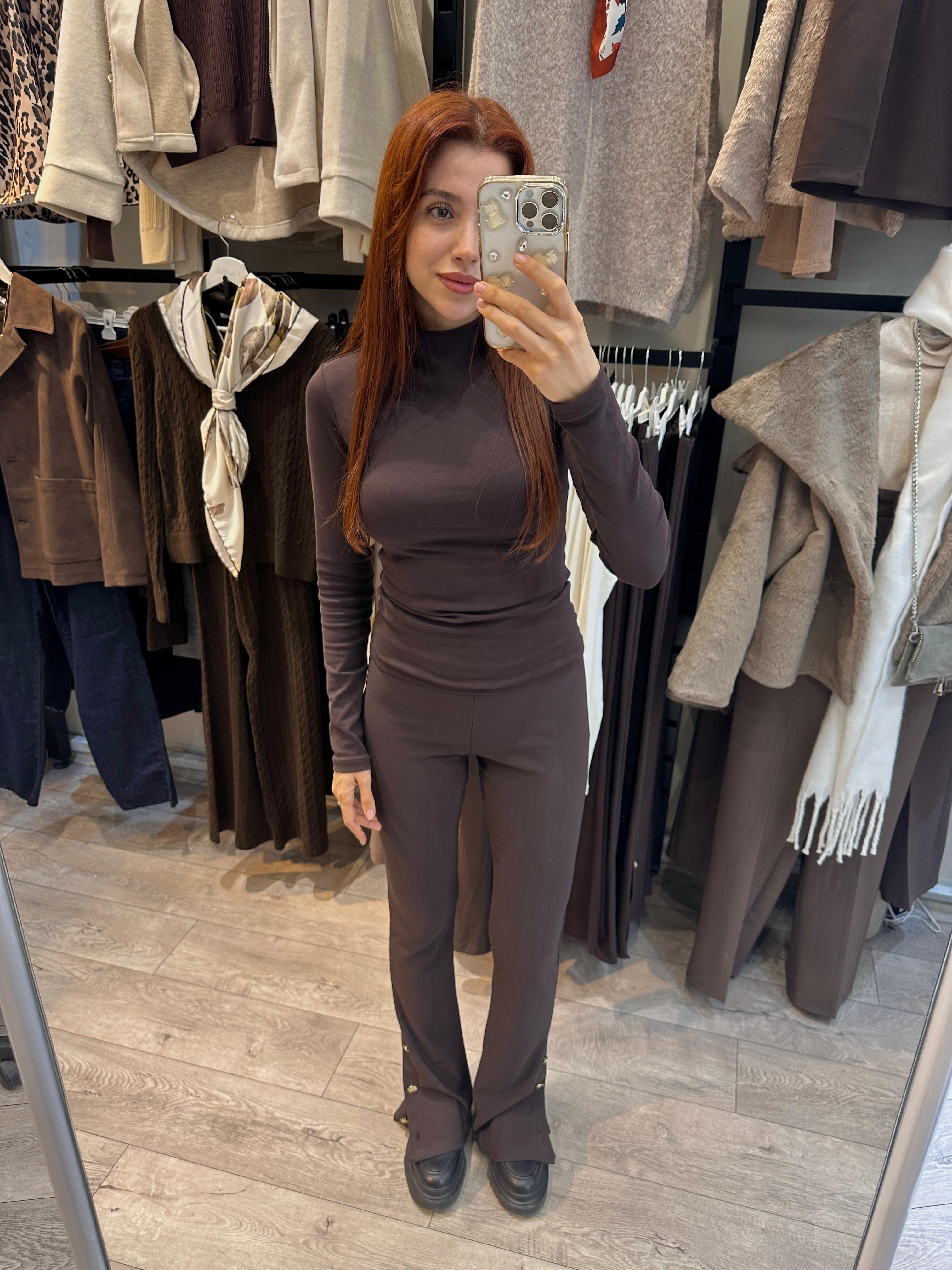 DİLVİN DÜĞME DETAYLI İSPANYOL PAÇA TAYT