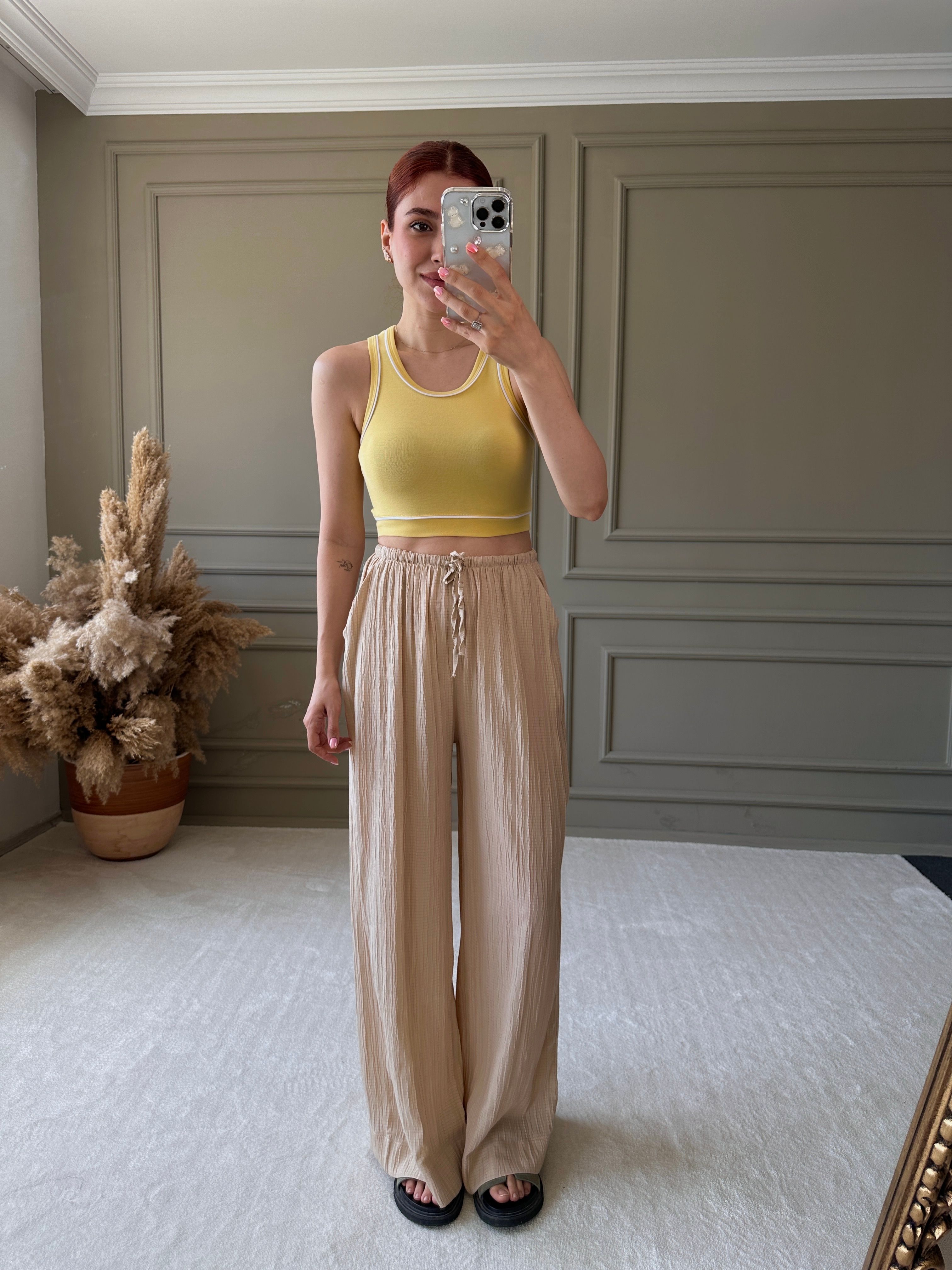 GOFRE KUMAŞ PANTOLON