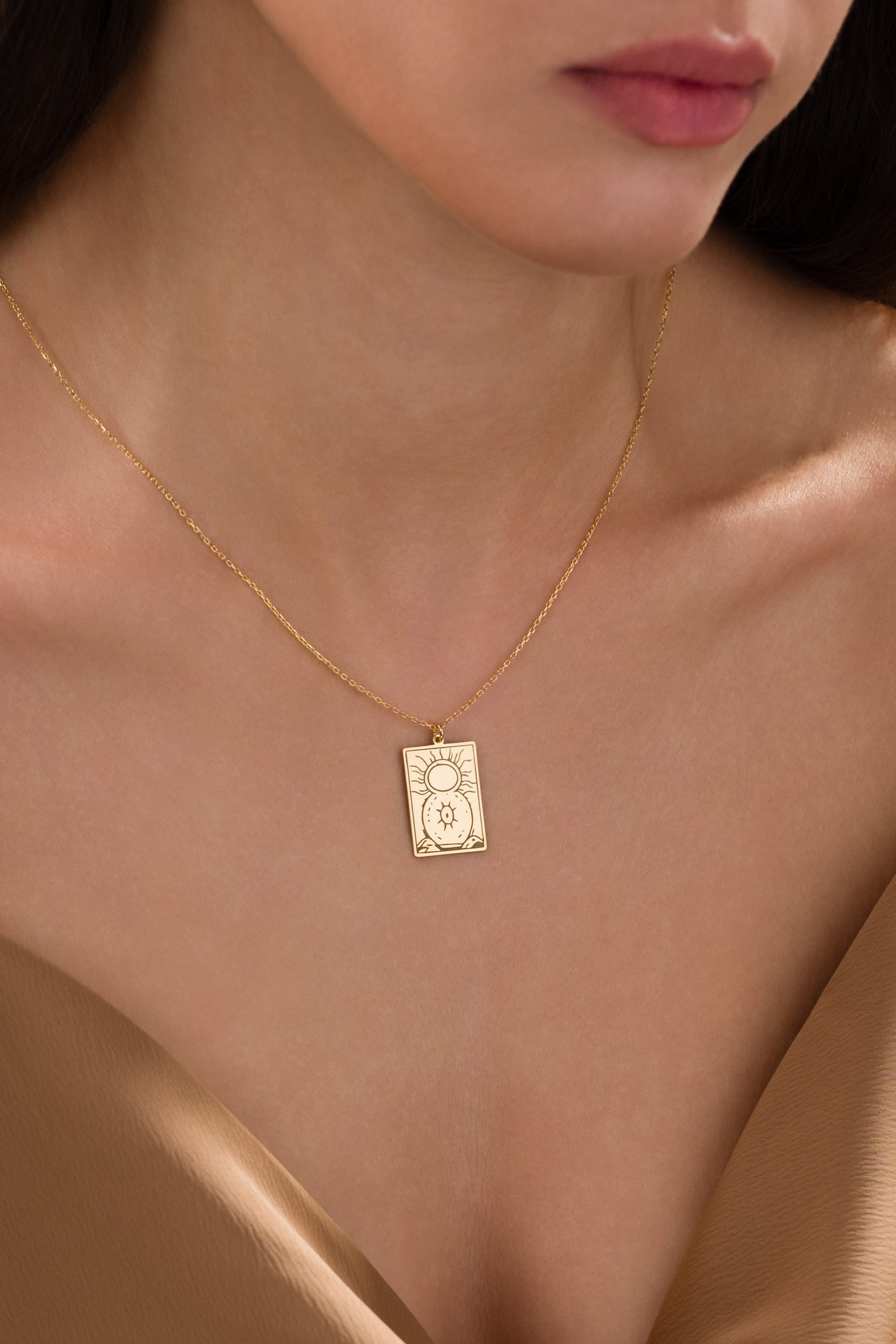 925 Ayar Gümüş Kişiye Özel Fotoğraflı Dikdörtgen Kolye cover pic