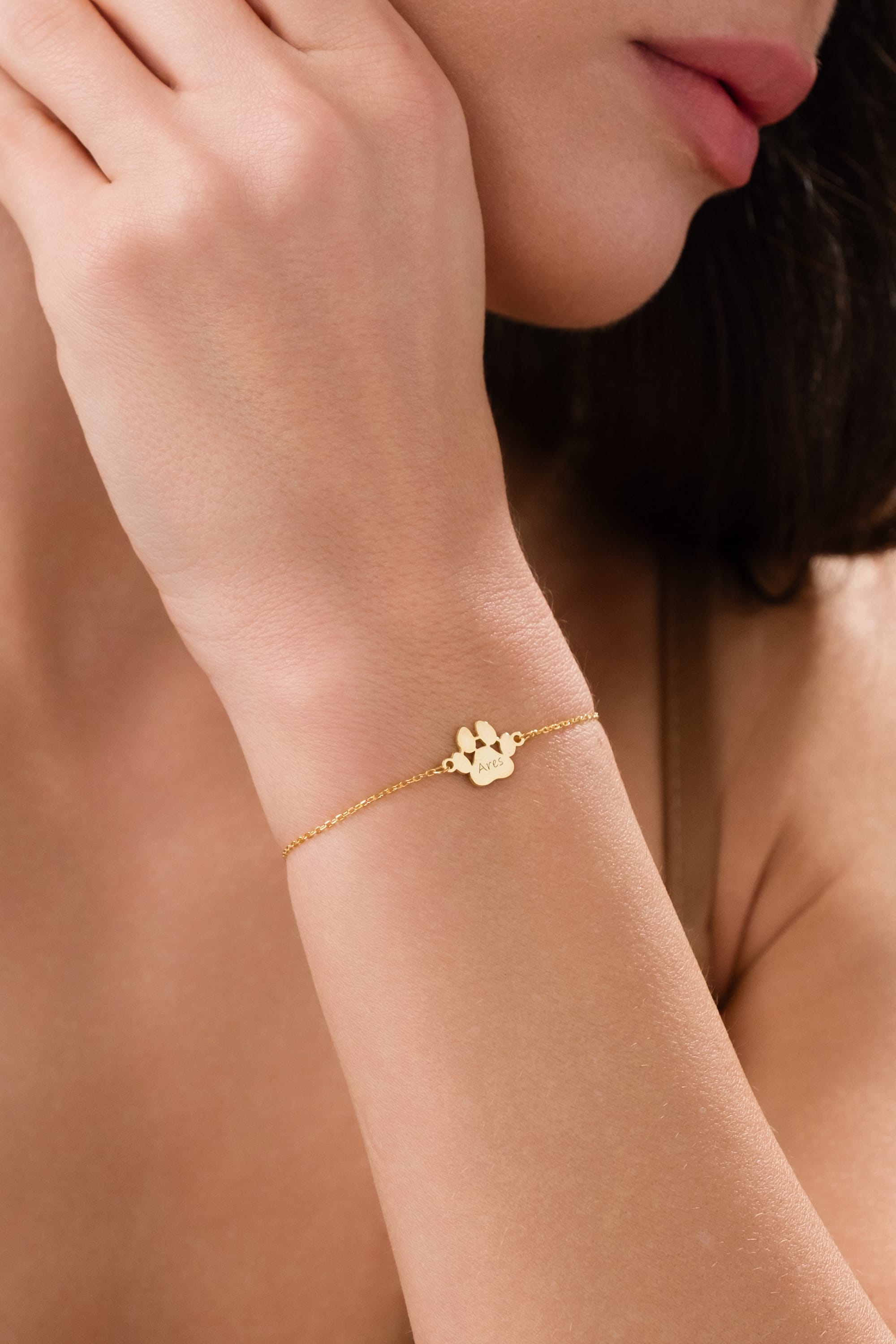 925 Ayar Gümüş Kişiye Özel Patili İsimli Bileklik 0 image