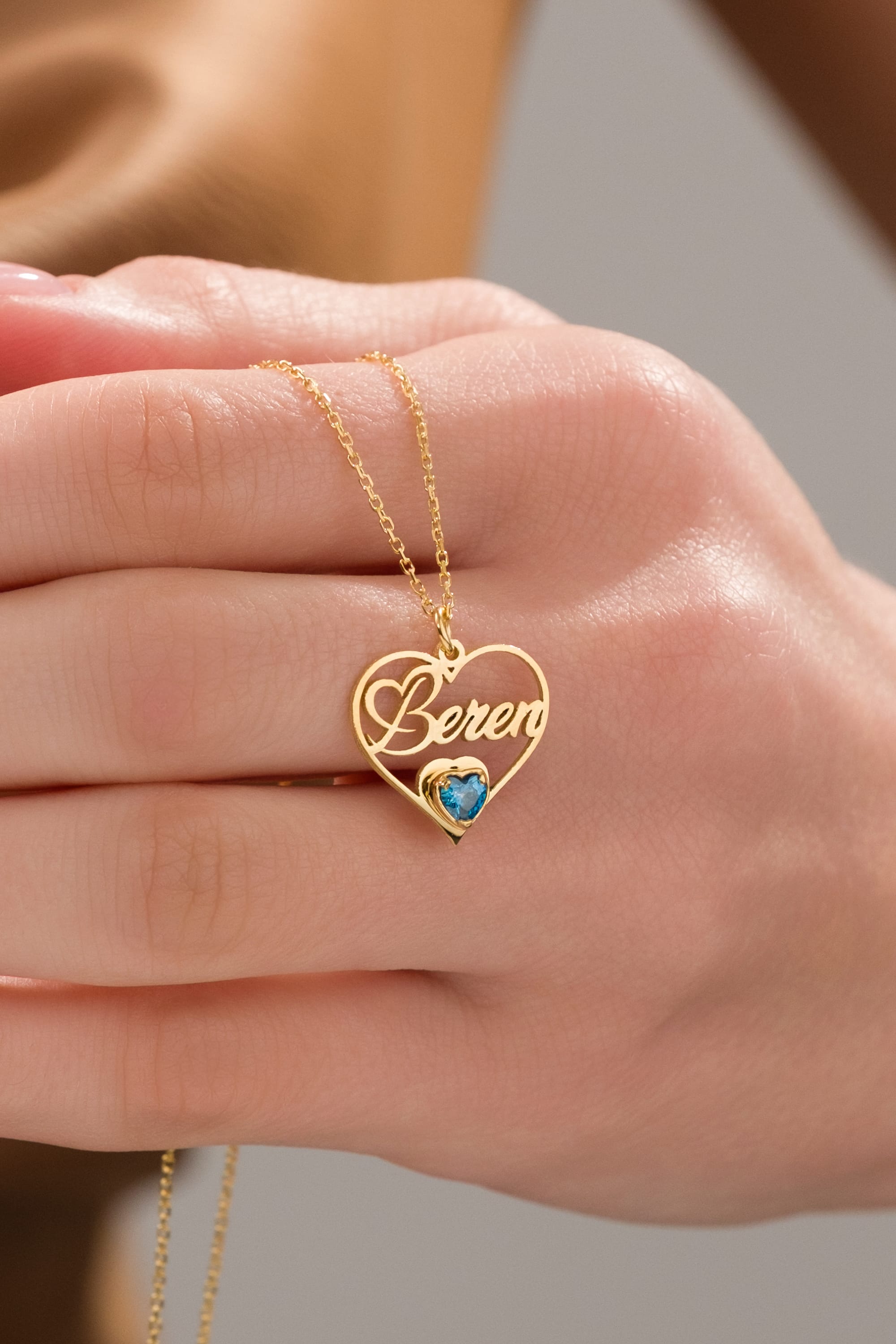 925 Ayar Gümüş Kişiye Özel Kalp İçinde İsimli Kolye 0 image