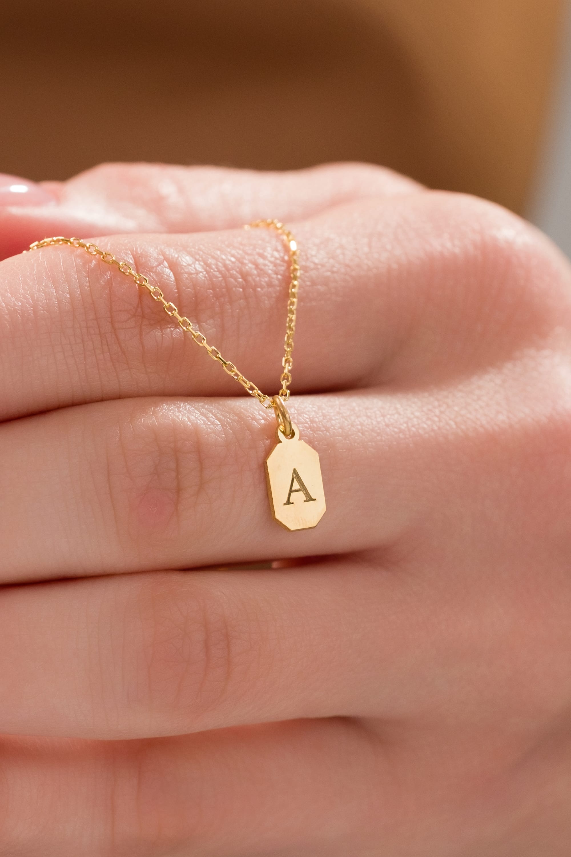 925 Ayar Gümüş Harfli Lazer Kazıma Kolye 0 image