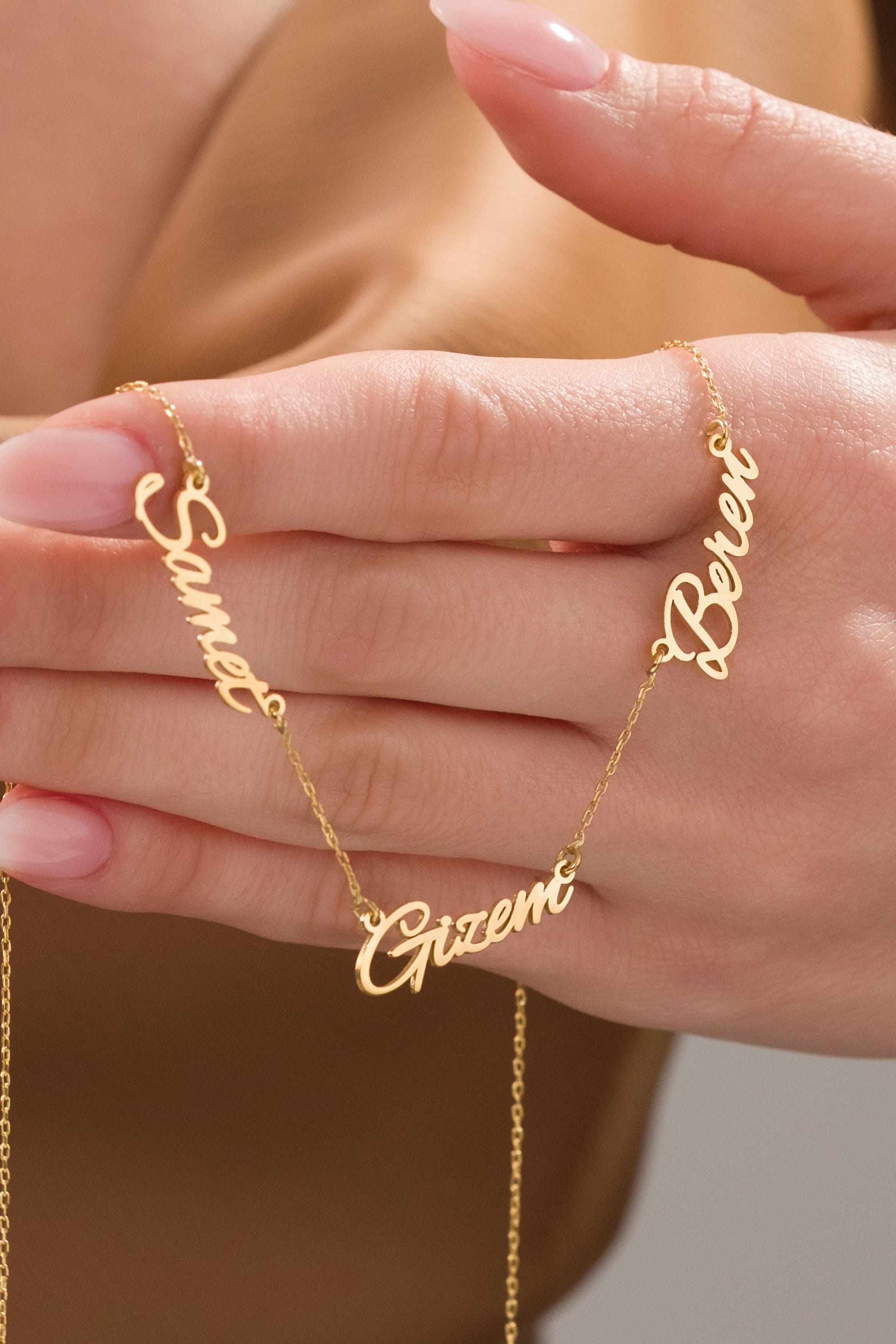 925 Ayar Gümüş Kişiye Özel 3 İsimli Kolye 0 image