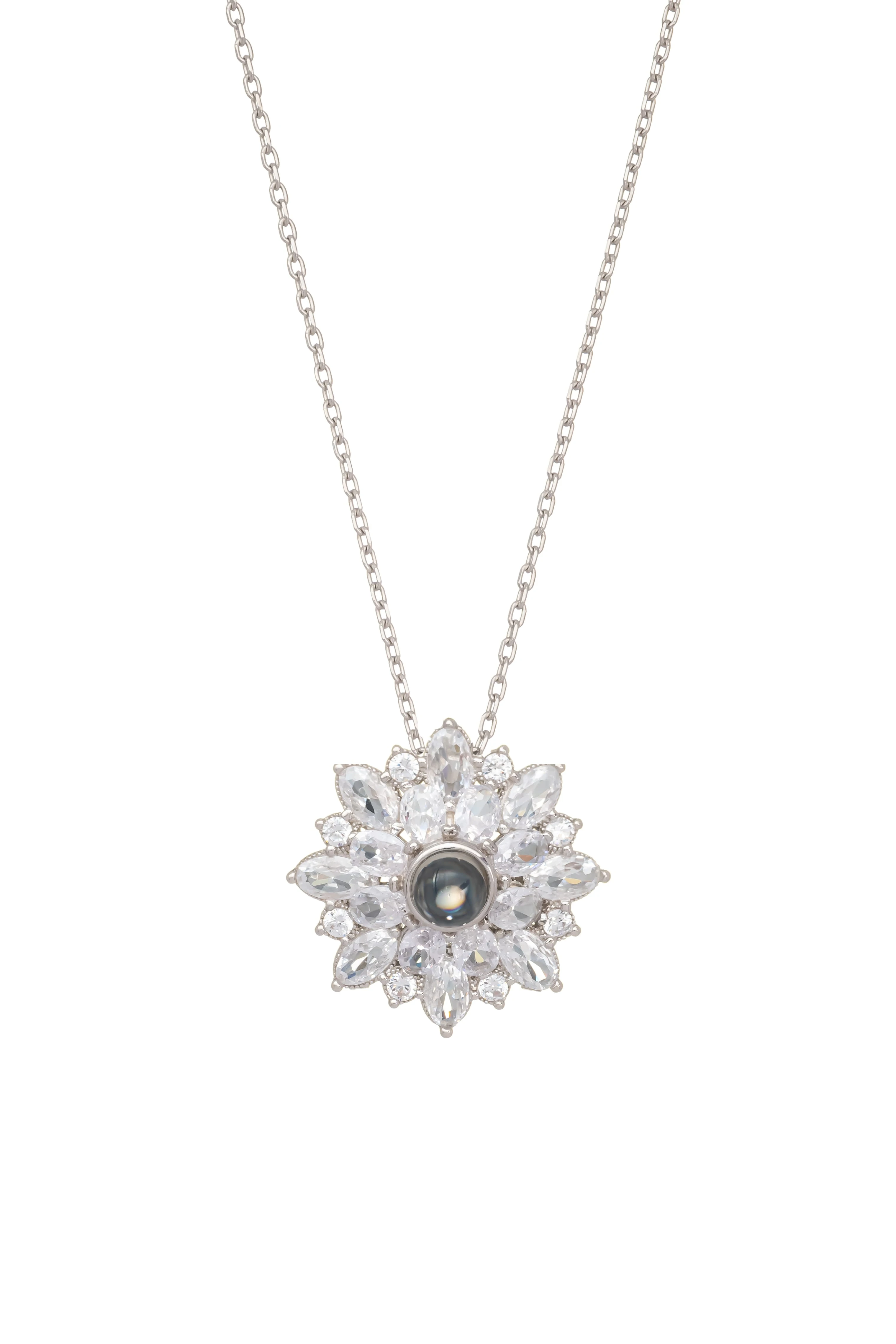 925 Ayar Gümüş 100 Dilde Seni Seviyorum Lotus Çiçeği Kolye – Işıklı Kutuda 0 image