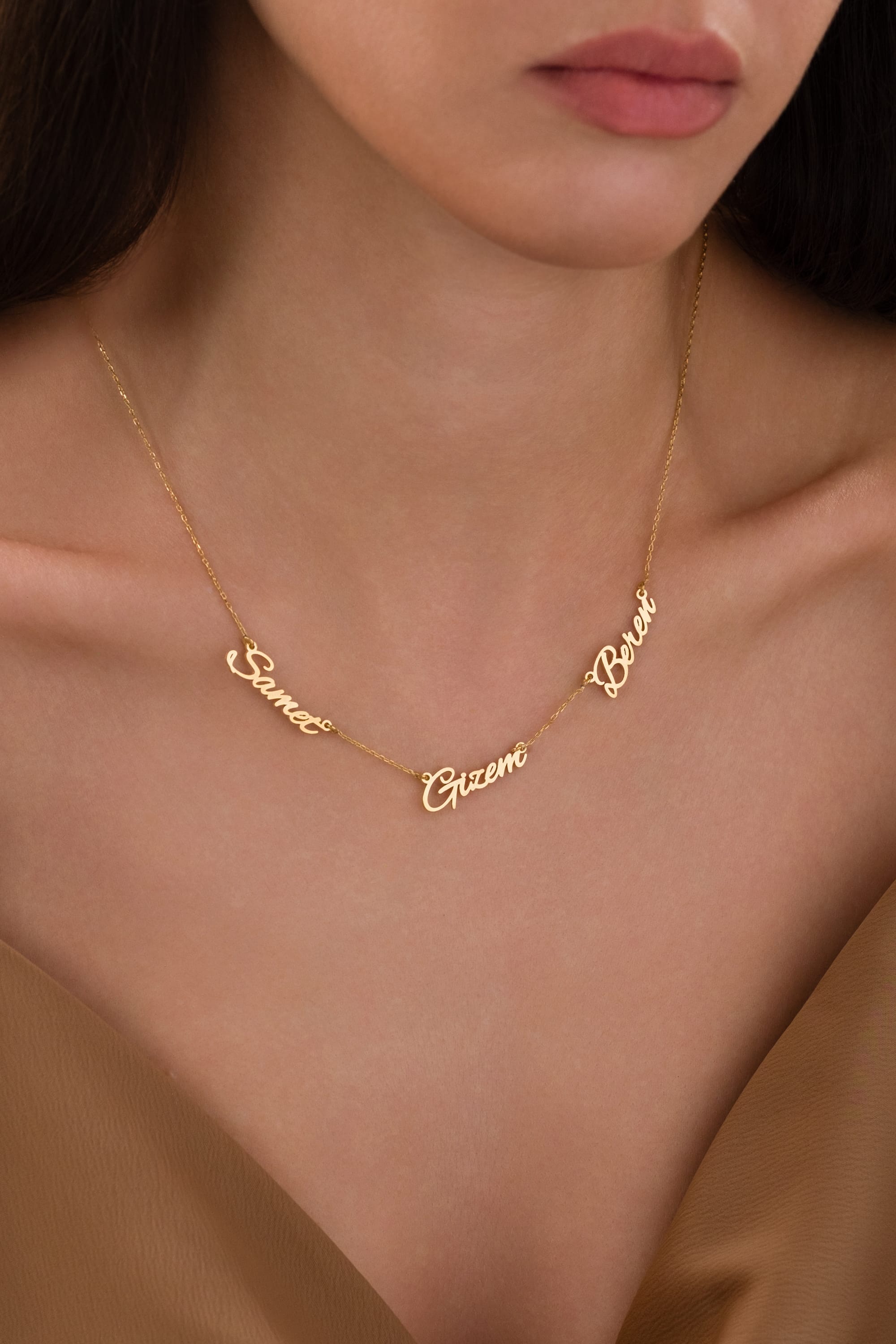 925 Ayar Gümüş Kişiye Özel 3 İsimli Kolye cover pic