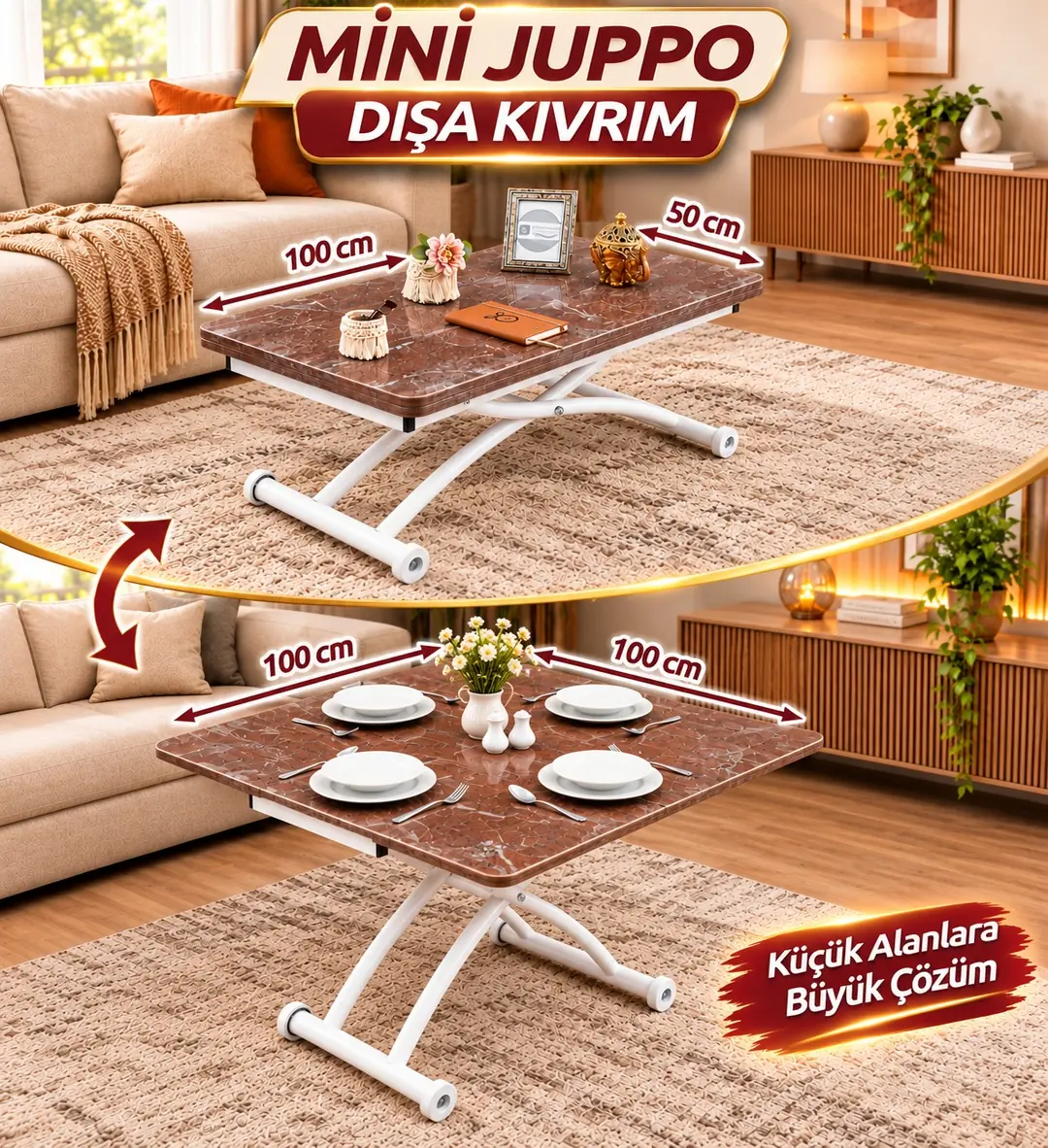 Mini Juppo Dışa Kıvrım Akıllı Sehpa