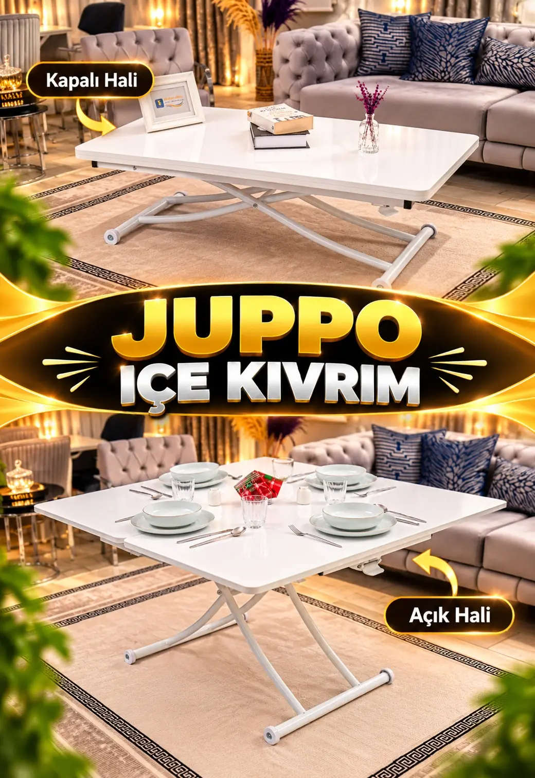 Juppo İçe Kıvrım Akıllı Sehpa