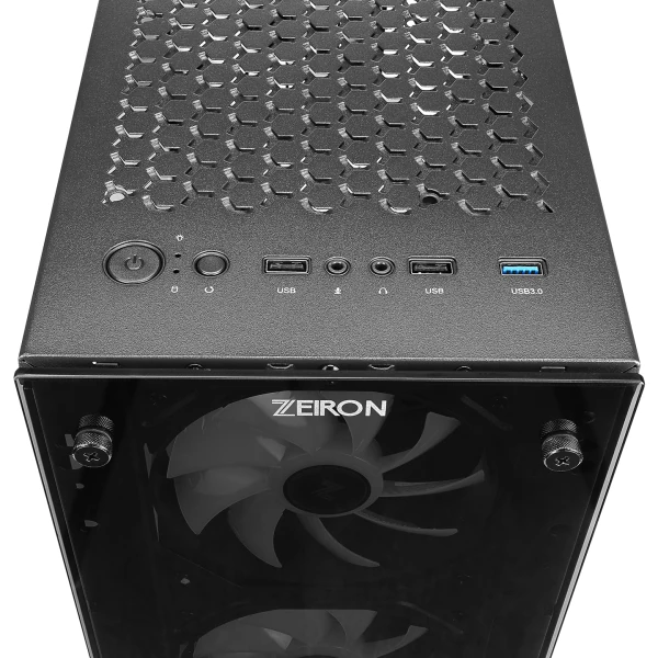 ZEIRON Z-MASTER X100 TEMPERED GLASS 4*SABIT RAINBOW FAN 2*USB2.0+USB3.0+HD AUDIO MID-TOWER GAMING OYUNCU KASASI