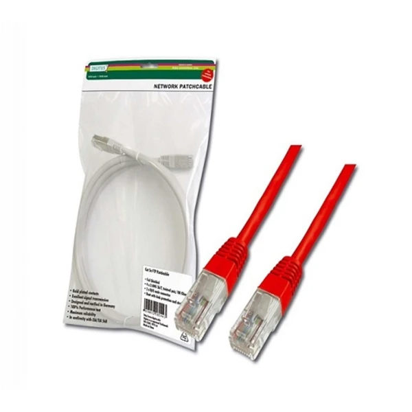 DIGITUS DK-1617-0025/R PATCH KABLO CAT6 KIRMIZI 25cm