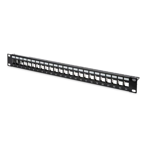 DIGITUS DN-91411 CAT6 24 PORT BOŞ PATCH PANEL ZIRHLI 1U SİYAH
