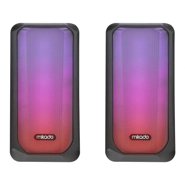MIKADO MD-356 2.0 5WX2CH RGB LEDLİ SİYAH USB MULTIMEDIA OYUNCU SPEAKER HOPARLÖR
