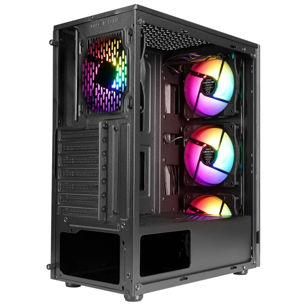 ZEIRON Z-MASTER X100 TEMPERED GLASS 4*SABIT RAINBOW FAN 2*USB2.0+USB3.0+HD AUDIO MID-TOWER GAMING OYUNCU KASASI