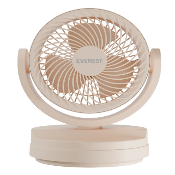 EVEREST EFN-509 KREM - KAHVE 7 İNÇ 3 KADEMELİ 2100 RPM HIZ DUVAR TİPİ VE MASAÜSTÜ USB FAN