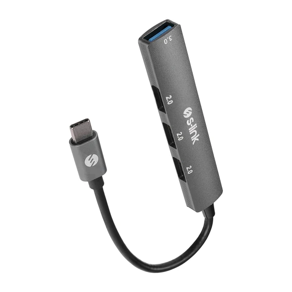 S-LINK SW-U324 3*USB2.0, 1*USB3.0 TYPE-C METAL USB HUB