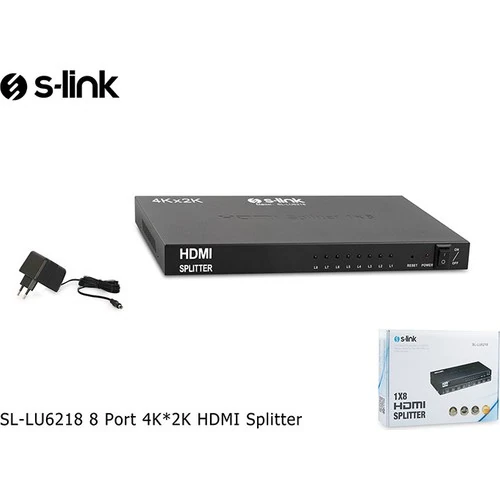S-LINK SL-LU6218 8 PORT 4k 2k HDMI SPLITTER