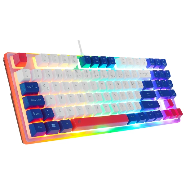 ACER EMACHINES EAK216 BEYAZ/MAVİ/KIRMIZI USB RAINBOW AYDINLATMALI Q STANDART TKL KLAVYE