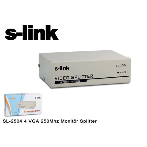 S-LINK SL-2504 4 LU 250mhz MONITOR SPLITTER