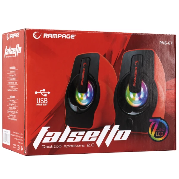 Rms-g7 Falsetto 2.0 6 Watt 50hz-20khz Kırmızı Multimedia 5v Usb Speaker