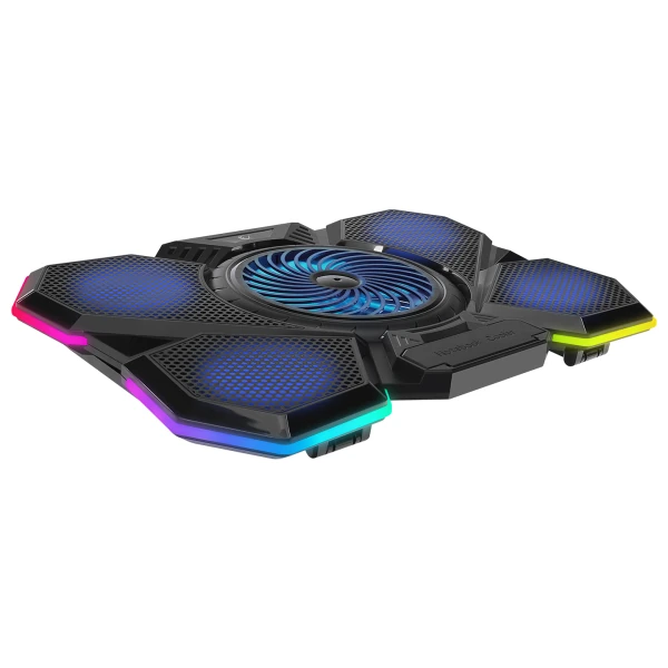 ADDISON RAMPAGE AD-RC13 BELLATRIX SIYAH 5 FAN 2 USB RGB IŞIKLI 15-17 NOTEBOOK SOĞUTUCU STAND