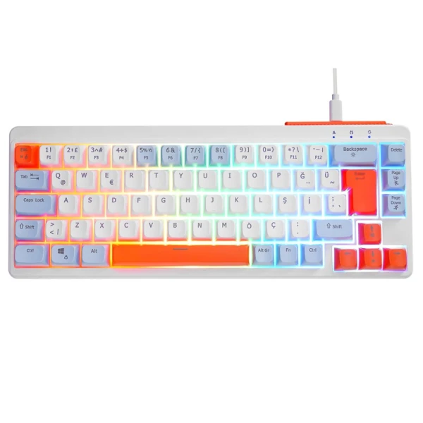 ACER EMACHINES EAK810 BEJ/MAVİ/TURUNCU USB RAINBOW AYDINLATMALI MINI Q STANDART KLAVYE