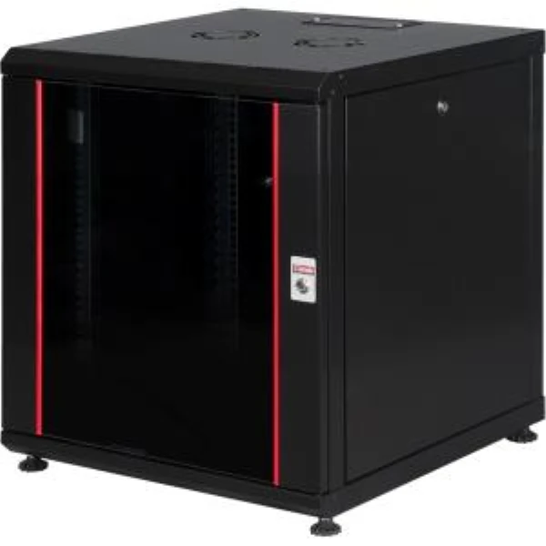 LANDE LN-PR12U6060-BL-121MONTAJLI 12U W600MM X D600 PROLINE300 SERISI DIKILI TIP KABINET (SIYAH) (ON TEK ACILIM CITALI CAM/C - 