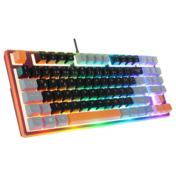 ACER EMACHINES EAK216 SİYAH/GRİ/TURUNCU USB RAINBOW AYDINLATMALI Q STANDART TKL KLAVYE