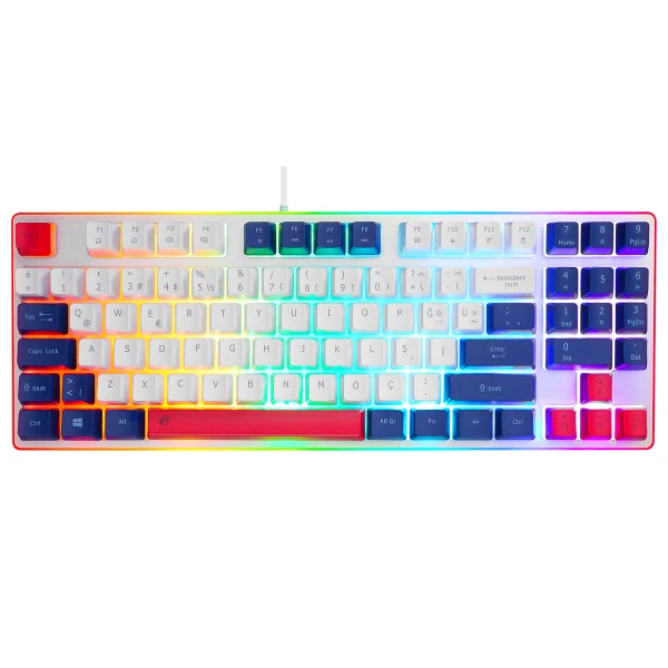 ACER EMACHINES EAK216 BEYAZ/MAVİ/KIRMIZI USB RAINBOW AYDINLATMALI Q STANDART TKL KLAVYE