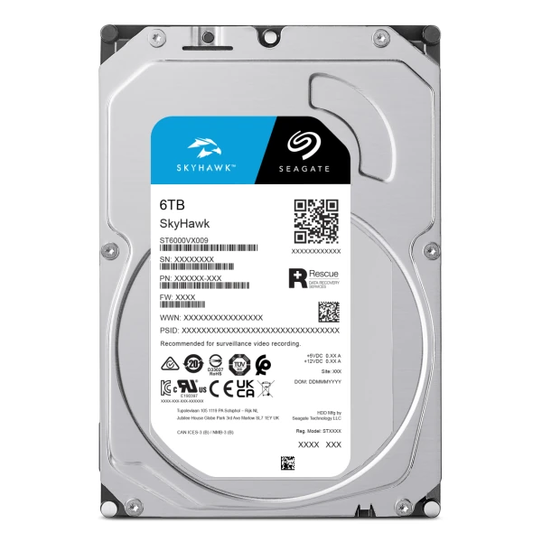 SEAGATE SKYHAWK ST6000VX009  6TB 3.5 SATA 5400RPM 256MB 7/24 GUVENLIK DİSKİ