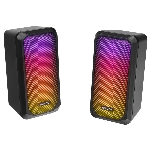 MIKADO MD-356 2.0 5WX2CH RGB LEDLİ SİYAH USB MULTIMEDIA OYUNCU SPEAKER HOPARLÖR
