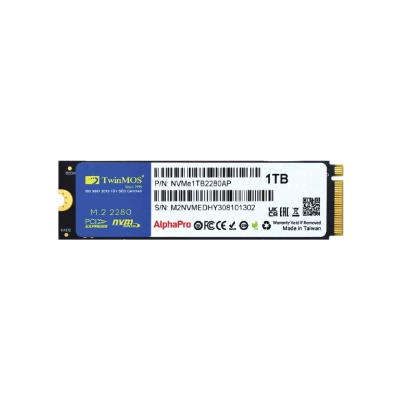 TWINMOS NVME1TB2280AP 1TB M.2 PCIE GEN3 NVME SSD (3600-3250MB/S) TLC 3DNAND