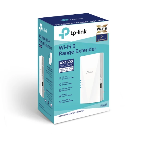 TP-LINK RE500X AC1200 1200Mbps Wi-Fi 6 MENZİL GENİŞLETİCİ