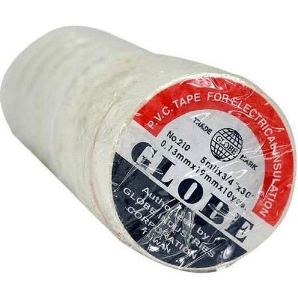 GLOBE BEYAZ İZOLE BANT ELEKTRİK BANDI  0.13MM X 19MM X 10YDS