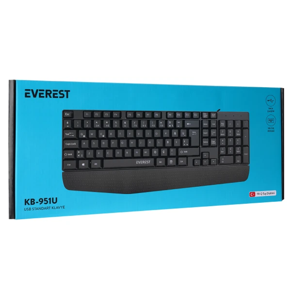 EVEREST KB-951U SİYAH USB STANDART Q KLAVYE 
