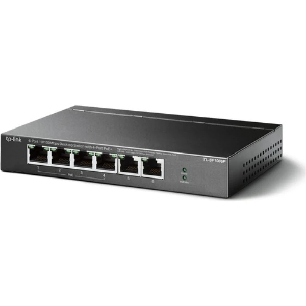 dliaShp 4-Port PoE+ Switch with 10/100Mbps Desktop TL-SF1006P, 6-Port Yeni veydhop 542167