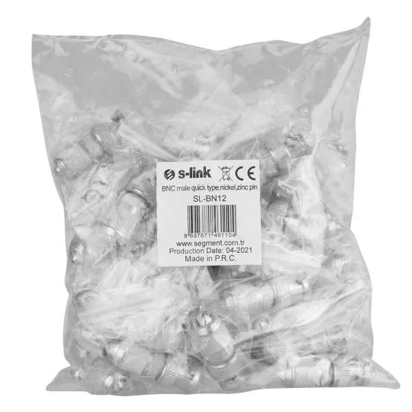 S-LINK SL-BN12 VİDALI BNC 100'LÜ PAKET KONNEKTÖR
