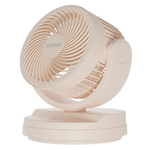 EVEREST EFN-509 KREM - KAHVE 7 İNÇ 3 KADEMELİ 2100 RPM HIZ DUVAR TİPİ VE MASAÜSTÜ USB FAN