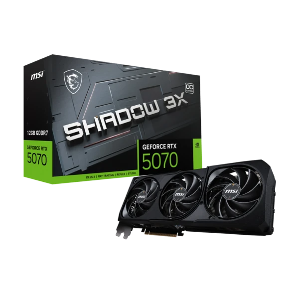 MSI VGA GEFORCE RTX 5070 12G SHADOW 3X OC RTX5070 12GB GDRR7 192B DX12 PCIE 5.0 X16 (3XDP 1XHDMI)