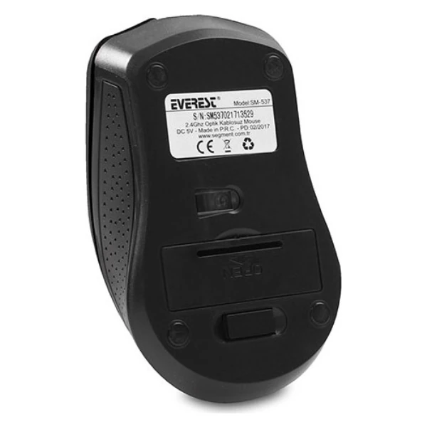 EVEREST SM-537 USB SİYAH 2.4GHZ KABLOSUZ MOUSE