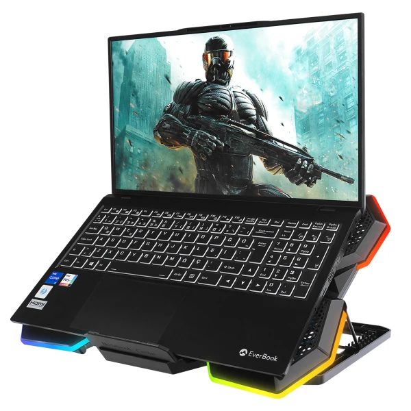 ADDISON RAMPAGE AD-RC13 BELLATRIX SIYAH 5 FAN 2 USB RGB IŞIKLI 15-17 NOTEBOOK SOĞUTUCU STAND