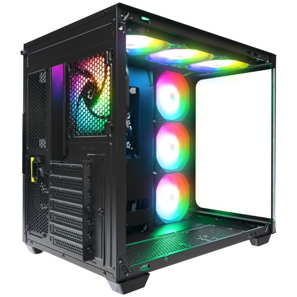 RAMPAGE LOOPY PLUS SİYAH 7*12CM ARGB FAN 950W 80 PLUS STANDART TEMPERLI CAM ATX MID-T GAMING OYUNCU KASASI