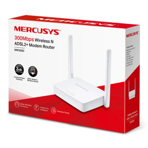 TP-LINK MERCUSYS MW300D 300Mbps KABLOSUZ N ADSL2+ MODEM ROUTER