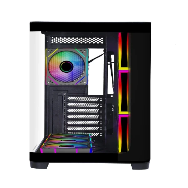 GAMEBOOSTER GB-G2852B-850W 80+ BRONZE CURVED CAM TYPE-C3.1 7*ARGB FAN SEAVIEW GAMING SİYAH KASA