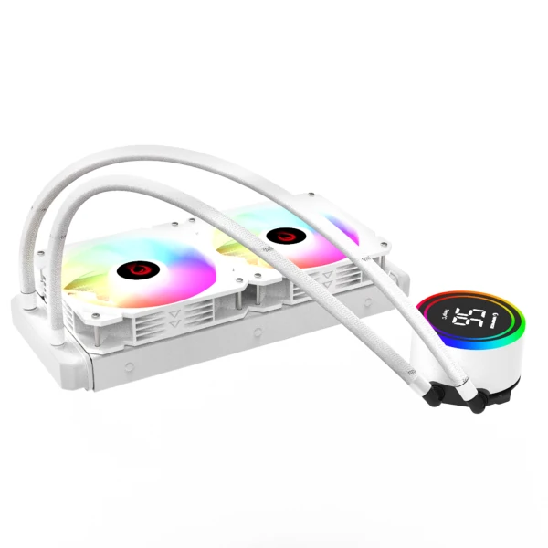 RAMPAGE HELIOS C15 BEYAZ 12CM FAN SICAKLIK GÖSTERGELI INTEL LGA1700/AMD AM5 ARGB 240MM SIVI SOĞUTMALI CPU FAN