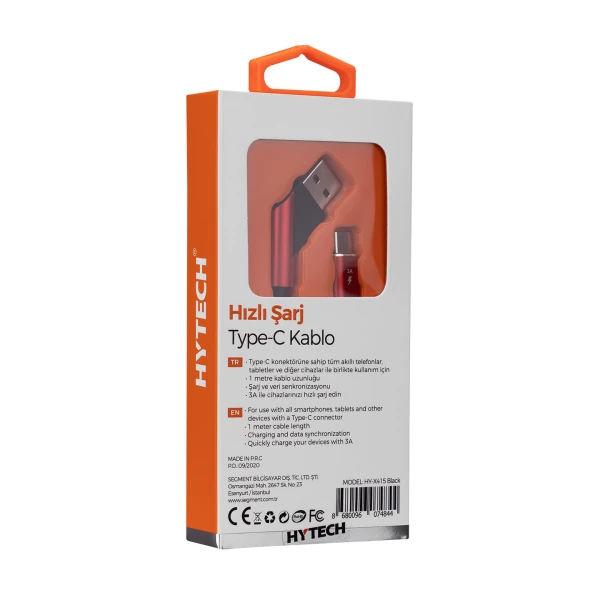 HYTECH HY-X415 3A TYPE-C 1M SIYAH DATA + ŞARJ KABLOSU
