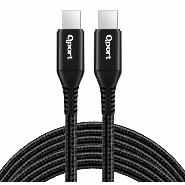 QPORT Q-TYPE-C3 3 METRE TYPE-C 100W PD ŞARJ VE DATA KABLOSU