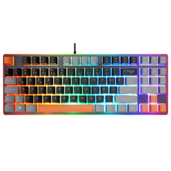 ACER EMACHINES EAK216 SİYAH/GRİ/TURUNCU USB RAINBOW AYDINLATMALI Q STANDART TKL KLAVYE