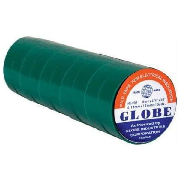 GLOBE YEŞİL İZOLE BANT ELEKTRİK BANDI  0.13MM X 19MM X 10YDS