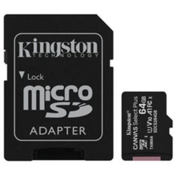 KINGSTON SDCS2/64GB 64GB CANVAS SELECT PLUS MICRO SDHC UHS-1 CLASS 10 100MB/S