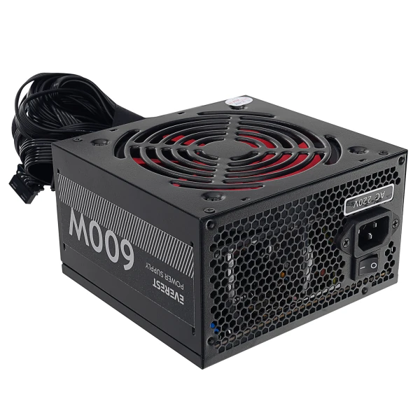 EVEREST EPS-600A PEAK 600W 12CM FAN 4*SATA AKTİF PFC OYUNCU PC DESTEKLİ POWER SUPPLY (KUTUSUZ)