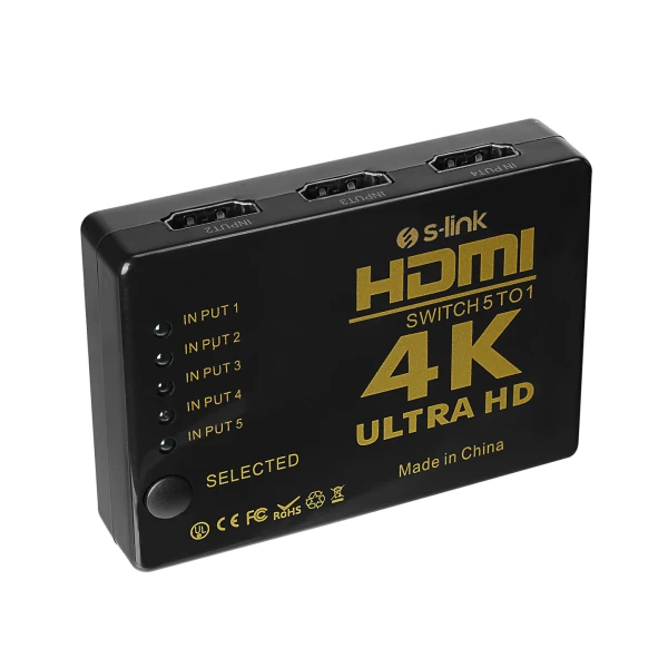 S-LINK SL-HSW75 HDMI 5IN1 OTOMATIK 5LI METAL SWITCH